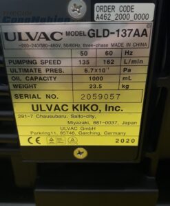 Bơm chân không 3 pha, 200-240V  GLD-137AA ULVAC