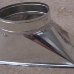 Chân rẽ ống gió vuông tròn chất liệu tôn tráng kẽm, đường kính 200mm TGCN-23796 OEM-866