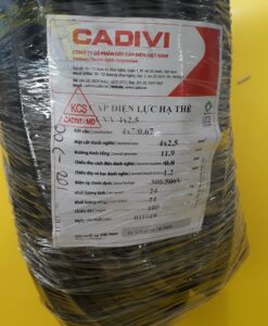 Cáp điện lực hạ thế ruột đồng CVV 4x2.5 (300/500V) màu đen, cách điện và vỏ bọc PVC  TGCN-18492 Cadivi