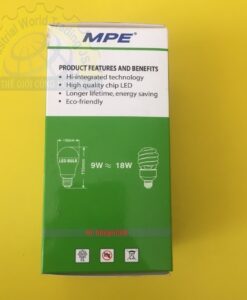 Bóng đèn led buld 9W, ánh sáng vàng, kích thước ø60 x 118mm LBD-9V MPE