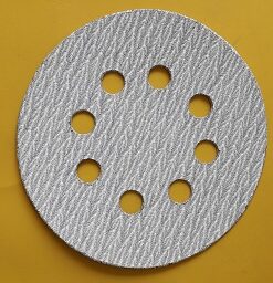 Giấy nhám dính 8 lỗ, đường kính 125mm, độ hạt P120, mặt sau vải lông (nỉ)  TGCN-36485 NIKKEN