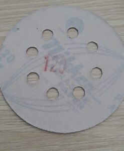Giấy nhám dính 8 lỗ, đường kính 125mm, độ hạt P120, mặt sau vải lông (nỉ) TGCN-36485 NIKKEN