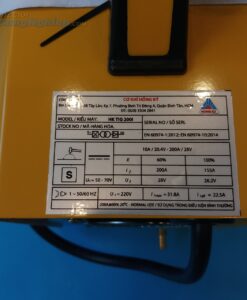 Máy hàn điện tử sử dụng kim hàn 1.6 - 2.4 mm HK TIG 200I Hồng Ký