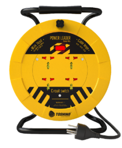 Ổ căm điện công nghiệp rulo có ngắt quá tải tự động chịu tải 4500W chiều dài 30m 3 lõi VCT 2.5 mm  BBB-UN325 TOSHINO