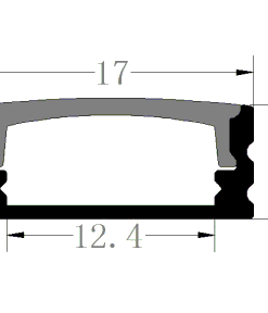 Thanh nhôm định hình Led âm loại 2m/ thanh, kích thước 17x 6,79mm, thanh PC cover 2m/ thanh màu trắng đục Opal diffuser, phụ kiện đi kèm nắp chụp End-cap 2 cái / mét  TGCN-52628 JCVTECH