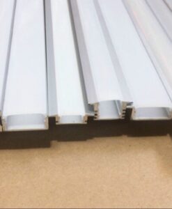 Thanh nhôm định hình Led âm loại 2m/ thanh, kích thước 17x 6,79mm, thanh PC cover 2m/ thanh màu trắng đục Opal diffuser, phụ kiện đi kèm nắp chụp End-cap 2 cái / mét  TGCN-52628 JCVTECH