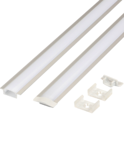 Thanh nhôm định hình led T2407 kích thước 2000 x 23.6 x 7mm, màu trắng đục, phụ kiện đi kèm nắp chụp   TGCN-53291 Oem-2846