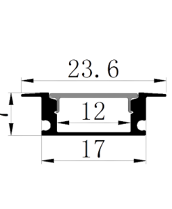 Thanh nhôm định hình led T2407 kích thước 2000 x 23.6 x 7mm, màu trắng đục, phụ kiện đi kèm nắp chụp   TGCN-53290 OEM-866