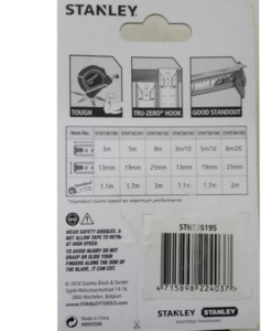 Thước cuộn thép chiều dài 8m/16' Lưỡi thước rộng 25mm Tylon  STHT36195 STANLEY