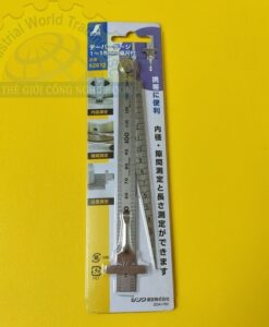 Thước lá kết hợp thước đo khe hở, Dải đo thước đo rãnh 1~15mm, Dải đo thước thẳng 0~150mm  62612 Shinwa