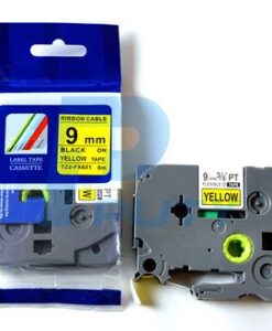 Nhãn in siêu dẻo rộng 9mm x dài 8m chữ đen trên nền vàng  MZE-FX621 Oem-2966