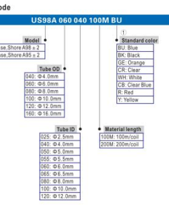 Ống hơi PU khí nén Ø10 màu xanh  US98A 100-080-100M-BU AIRTAC